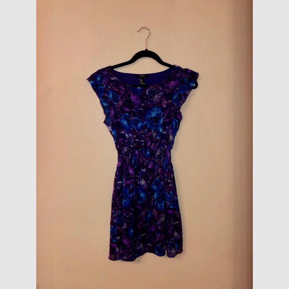 Dark Purple Floral Dress